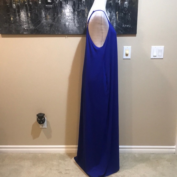 Zenana V-Neck Adjustable Strap with Pockets Purple Maxi Dress-Size 2X - Picture 4 of 8